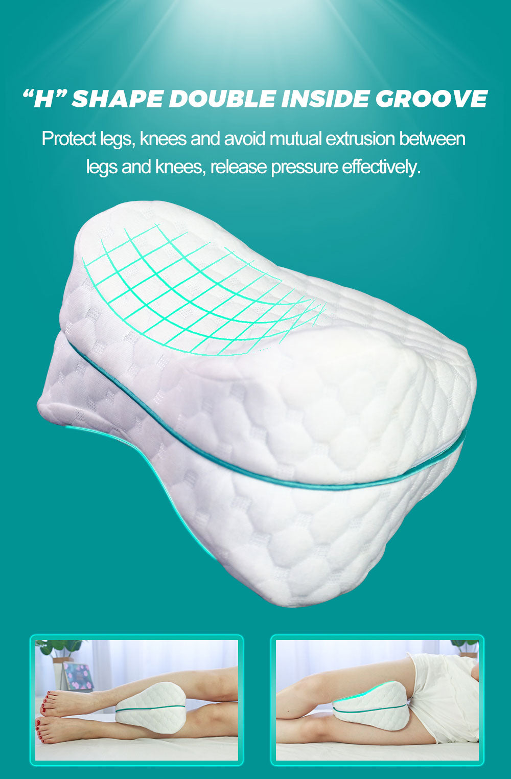 Premium Memory Foam Orthopaedic Body Alignment Leg Knee Support Pillow