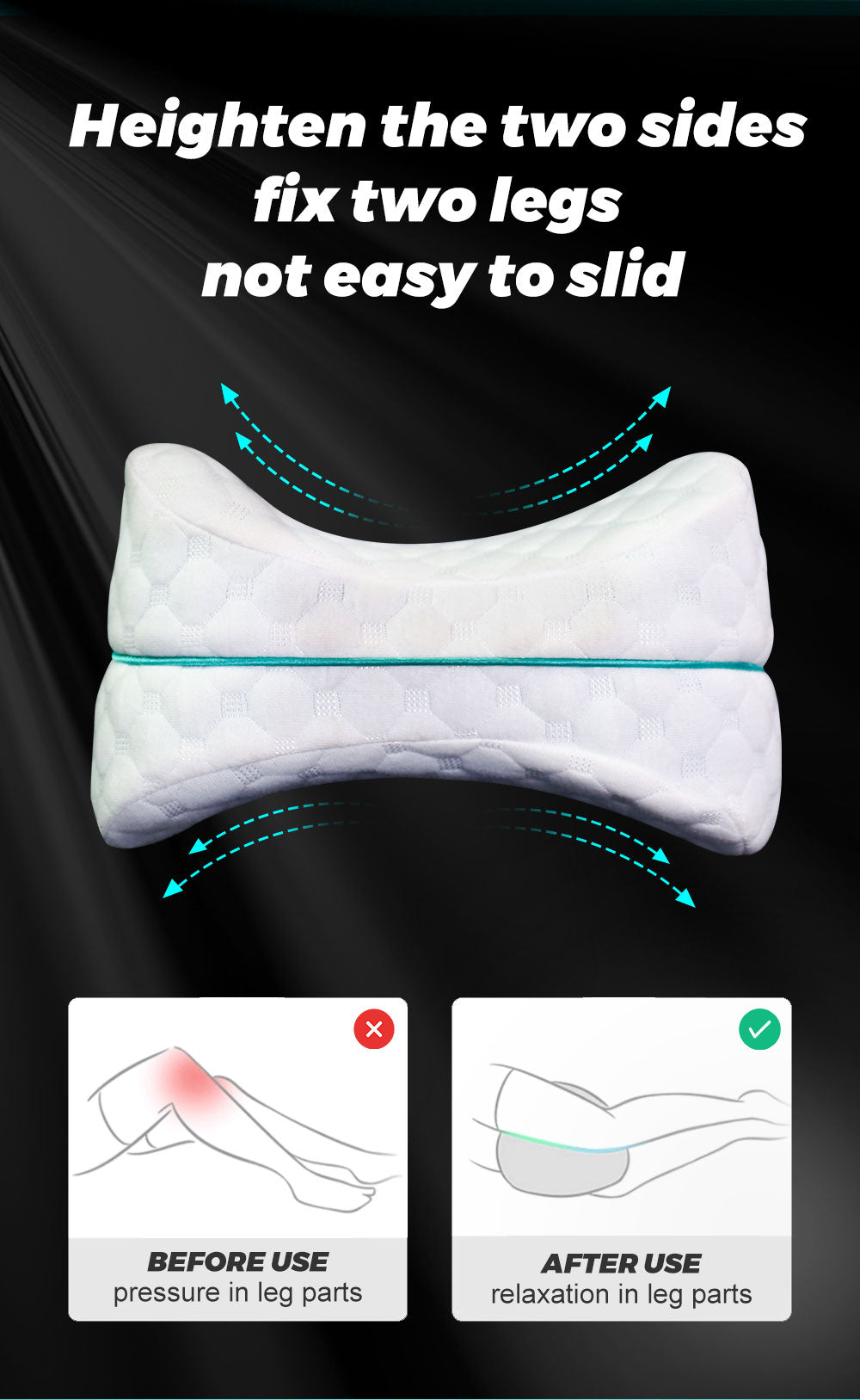 Premium Memory Foam Orthopaedic Body Alignment Leg Knee Support Pillow
