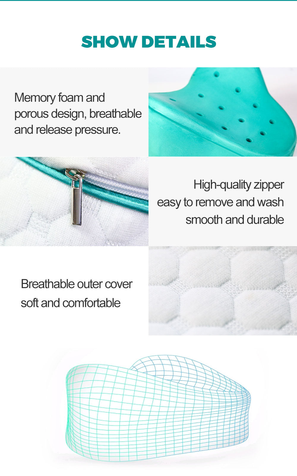 Premium Memory Foam Orthopaedic Body Alignment Leg Knee Support Pillow