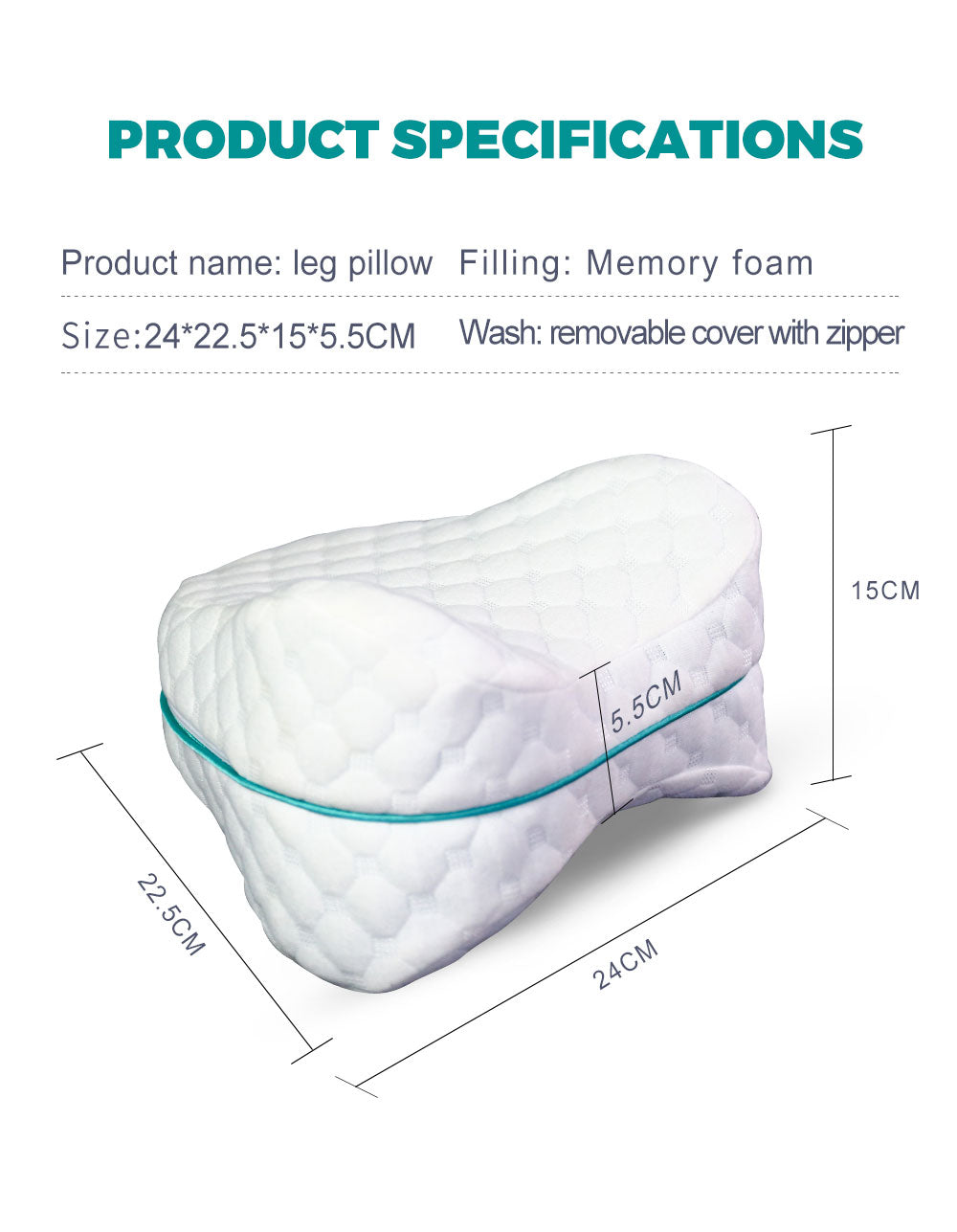 Premium Memory Foam Orthopaedic Body Alignment Leg Knee Support Pillow