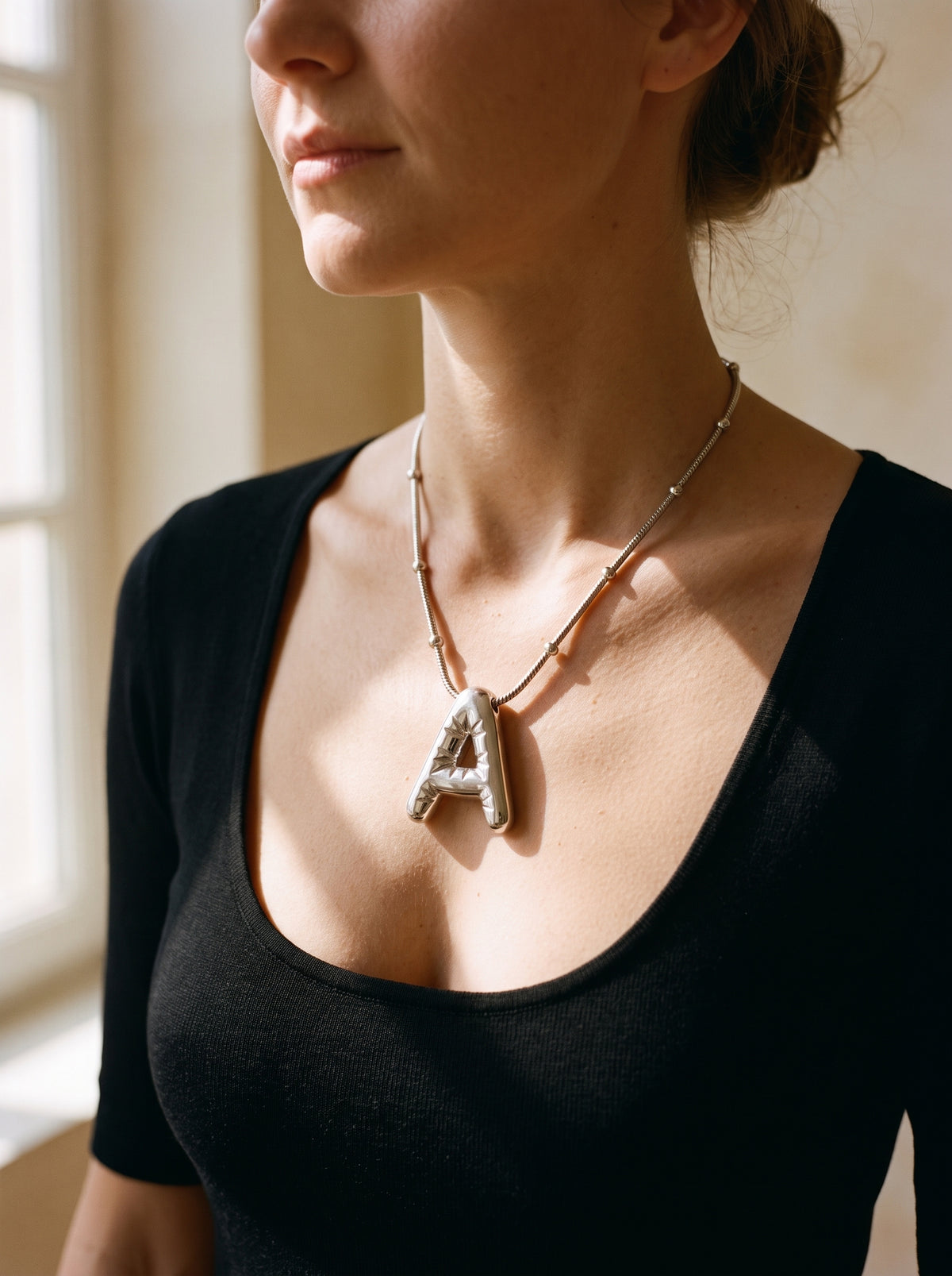 Balloon Initial Pendant Necklace – Letter B